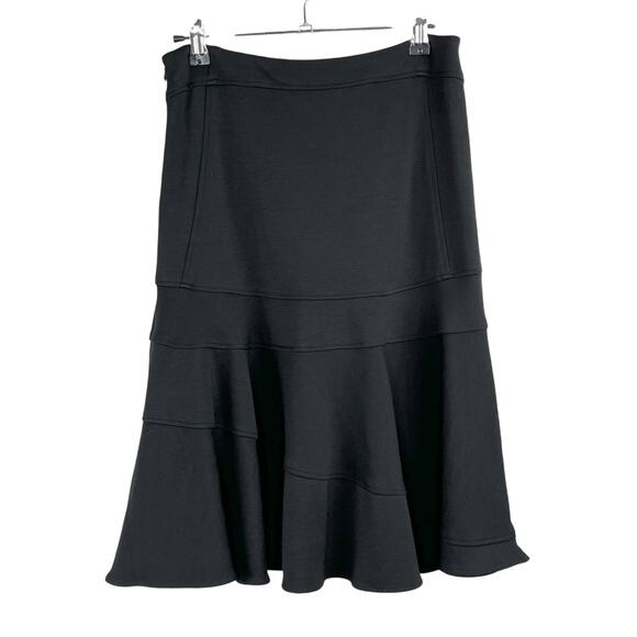Altuzarra Black A-Line Tiered Flared Midi Knee Length Trumpet Skirt 2 - Picture 3 of 12